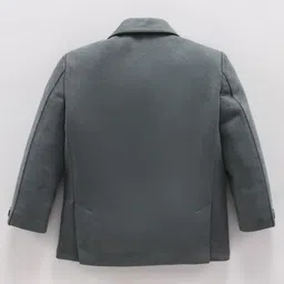 Robo Fry  Cotton Woven Full Sleeves Solid Blazer - Green image 2