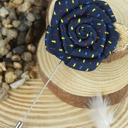 House of Pataudi Blue Floral Brooch-picture-44