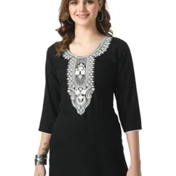 LIBOZA Women Black Cotton Kurtas-picture-35