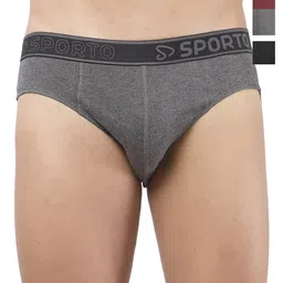 Sporto by Macho Pack Of 4 Cotton Mid-Rise Basic Briefs-picture-15