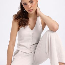 glitchez Adorable Allure Seersucker Halter Neck Top Flared Co-Ords-picture-11