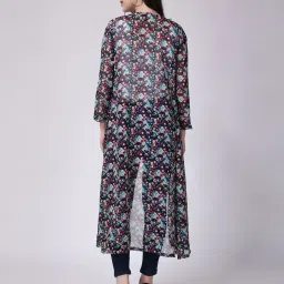 Scorpius Navy Floral Print Long Shrug image 2