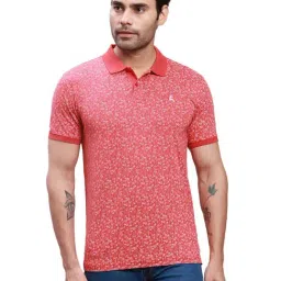 Parx Mid Red Cotton Regular Fit Printed Polo T-Shirt-picture-14