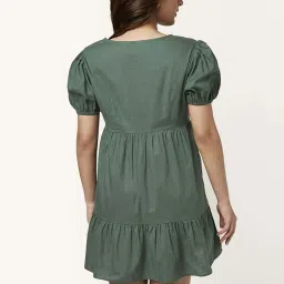 Honey by Pantaloons Green Cotton A-Line Dress image 2