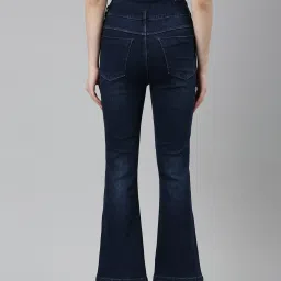 showoffff SHOWOFF Dark Blue Denim Flared Fit Mid Rise Jeans image 2