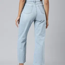 showoffff SHOWOFF Light Blue Denim Relaxed Fit Mid Rise Jeans image 2