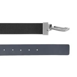 Tommy Hilfiger Stefan Black & Navy Leather Reversible Belt for Men image 4