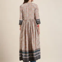showoffff SHOWOFF Beige Floral Print Kurta image 2
