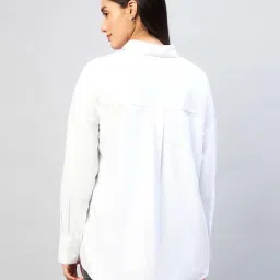 chimpaaanzee Chimpanzee White Cotton Regular Fit Shirt image 2