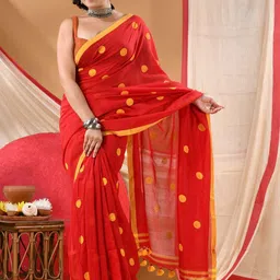 TANTLOOM Polka Dot Saree-picture-29