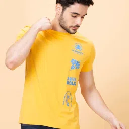 Being Human Yellow Regular Fit Crew T-Shirt image 1