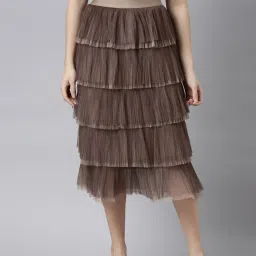 showoffff SHOWOFF Brown Midi Skirt image 1