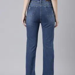 showoffff SHOWOFF Blue Denim Distressed Mid Rise Jeans image 2