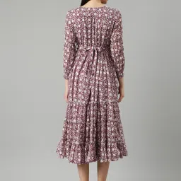showoffff SHOWOFF Mauve Floral Print Midi Dress image 2