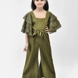 Eavan Kids Olive Solid Jumpsuit image 1
