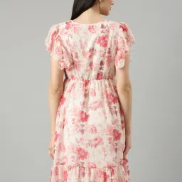 showoffff SHOWOFF Off White Floral Print Fit & Flare Dress image 2