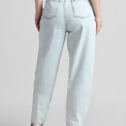 Only Light Blue Cotton Relaxed Fit Mid Rise Jeans image 2