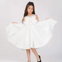 Creative Kid's Girls White Embellished Dress-picture-20