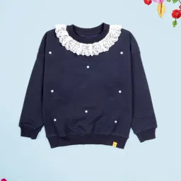 Kiddopanti Girls Navy Blue Regular Fit Sweatshirt-picture-40