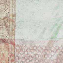 Banarasi Silk Works Green Woven Saree With Unstitched Blouse image 5