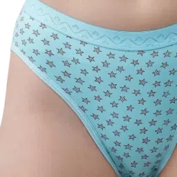 AROUSY Blue & Pink Cotton Printed Bras & Panties Set - Pack Of 3 image 5