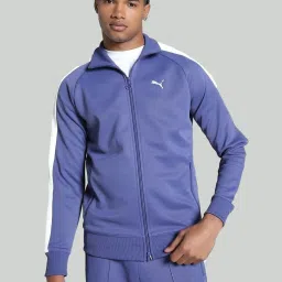 Puma Blue Regular Fit Colour-Block Sports Jacket image 1