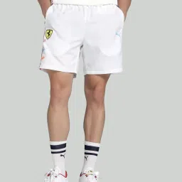Puma White Regular Fit Colour Block Sports Shorts image 1