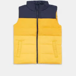 Pantaloons Junior Yellow & Navy Color Block Jacket image 1