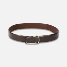 Van Heusen Brown Leather Textured Waist Belt image 1