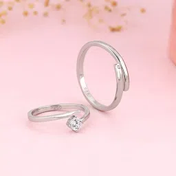 GIVA 92.5 Sterling Silver Better TWOgether sAdjustable Ring for Couples image 1
