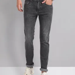 AD by Arvind Grey Lightly Washed Skinny Fit Jeans image 1