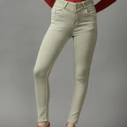 showoffff SHOWOFF Green Solid High Rise Jeans image 2