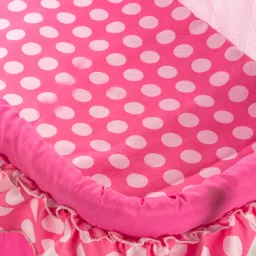 Kiddery Pink Baby Cradle with Mosquito Protection Net (Age 0-12 Months) image 5