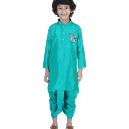 BownBee Kids Green Printed Kurta with Dhoti-picture-18