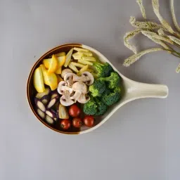 BlackCarrot Brown & White Stoneware Platter-picture-15