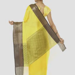 Banarasi Silk Works Yellow Woven Saree With Unstitched Blouse image 2