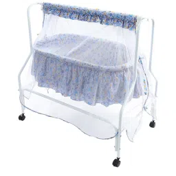 Kiddery Blue Baby Cradle with Mosquito Protection Net (Age 0-8 Months) image 2