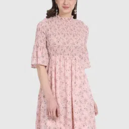 Global Republic Peach Floral Print Dress-image-28