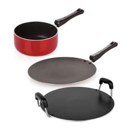 Nirlon Red Aluminium Non-Stick Heavy Gauge Cookware Set of 3-picture-16