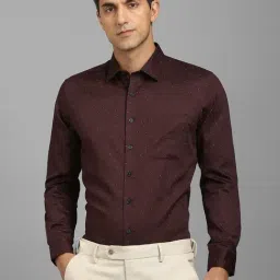 Louis Philippe Maroon Slim Fit Printed Shirt-picture-35