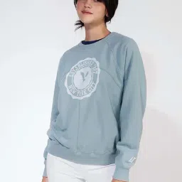American Eagle Outfitters Blue Cotton Printed Sweatshirt-picture-17