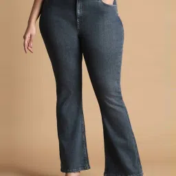 Allen Solly Blue Cotton Mid Rise Bootcut Jeans image 1