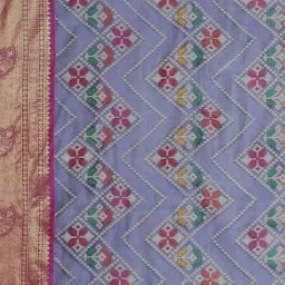 Banarasi Silk Works Blue Woven Saree With Unstitched Blouse image 5