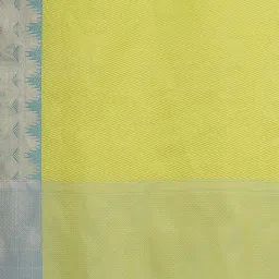 Banarasi Silk Works Green Printed Saree With Unstitched Blouse image 5