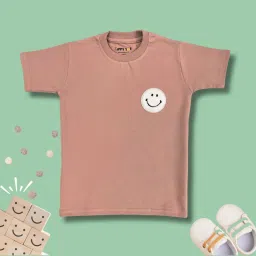 Tippy Top Kids Beige Self Design T-Shirt image 1