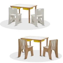 Kiddery White Montessori Inspired Wooden Activity Play Sensory Table with Lids for Kids image 3