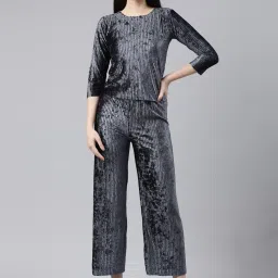 showoffff SHOWOFF Grey Striped Co-Ord Set image 2