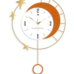 The Art House Orange & Gold Metal Clock image 2