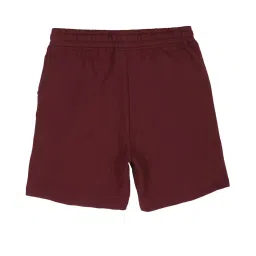Peter England Kids Maroon Solid Shorts image 2