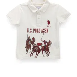 U.S. Polo Assn. Kids White Printed Polo T-Shirt image 1